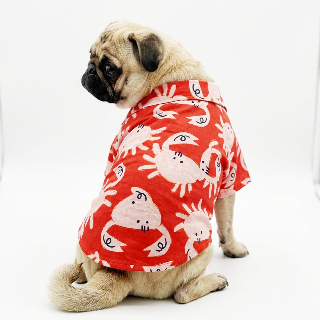 Collar Shirt for Dogs crab print