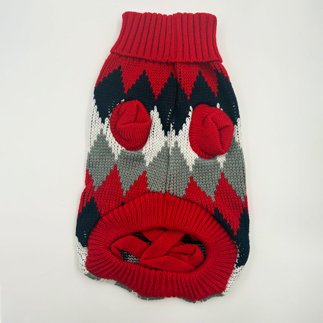 Cute dog Christmas sweater with high neck