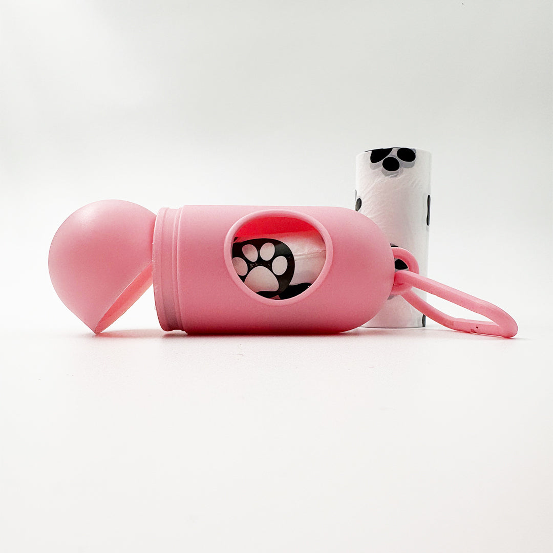 Cute dog poop bag dispenser with one roll