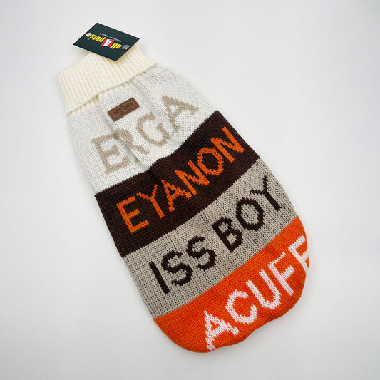 Cute winter dog sweater with multi-color jacquard design