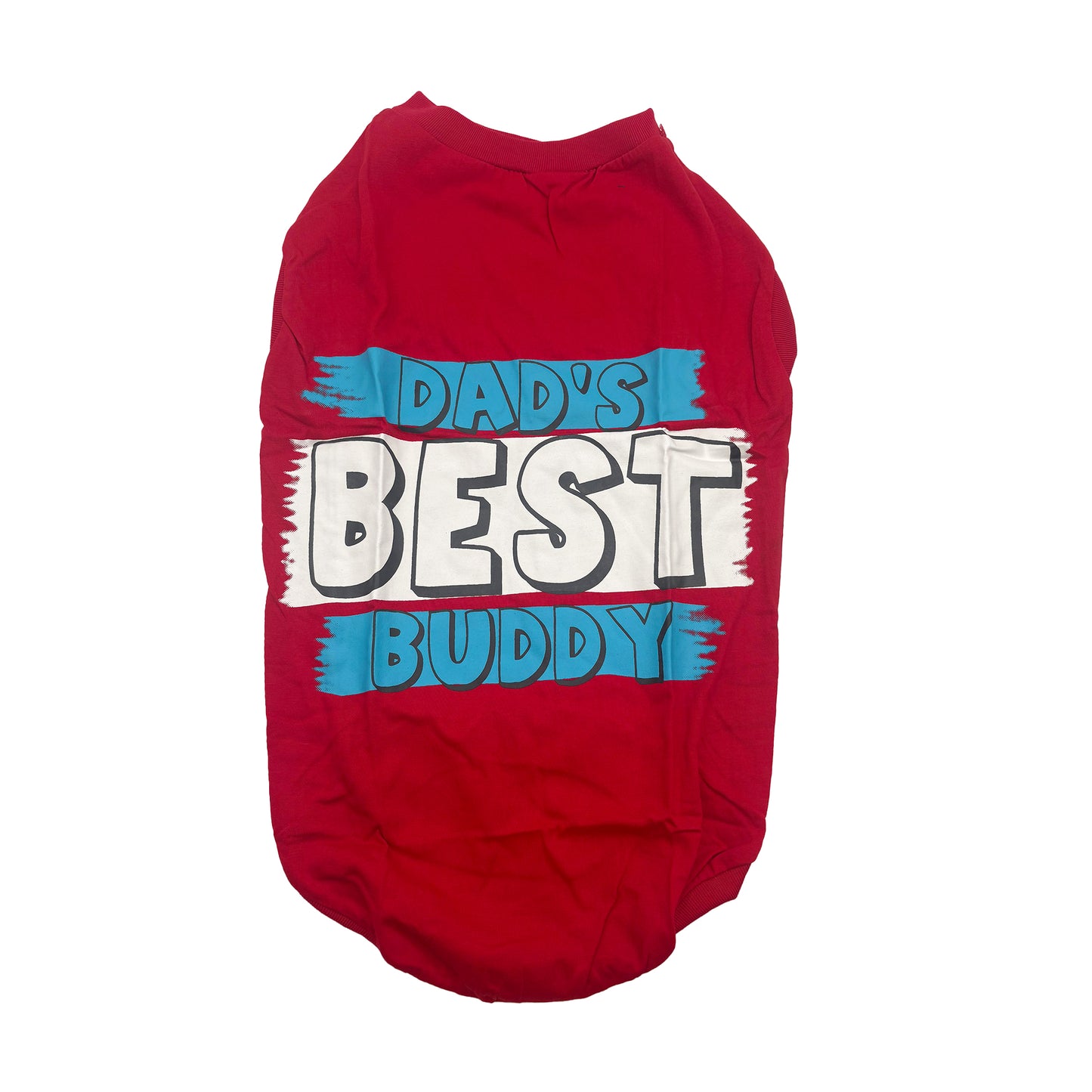Dad Best Buddy Printed Dog T-Shirt front
