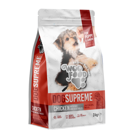 DOG SUPREME CHICKEN WITH RICE AND VEGETABLES FOR PUPPY & JUNIOR 3KG