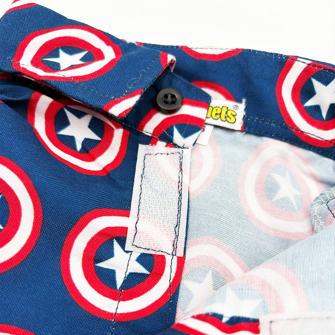 Star Print Dog Shirt with Velcro Closure
