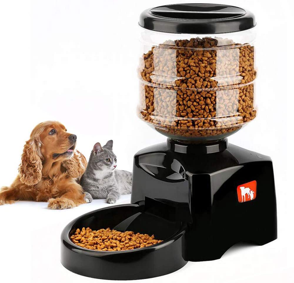 Dog and Cat feeding machine with LCD display and dry food container