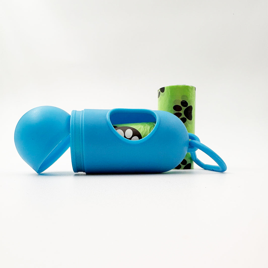 Dog poop bag set for travel and walking