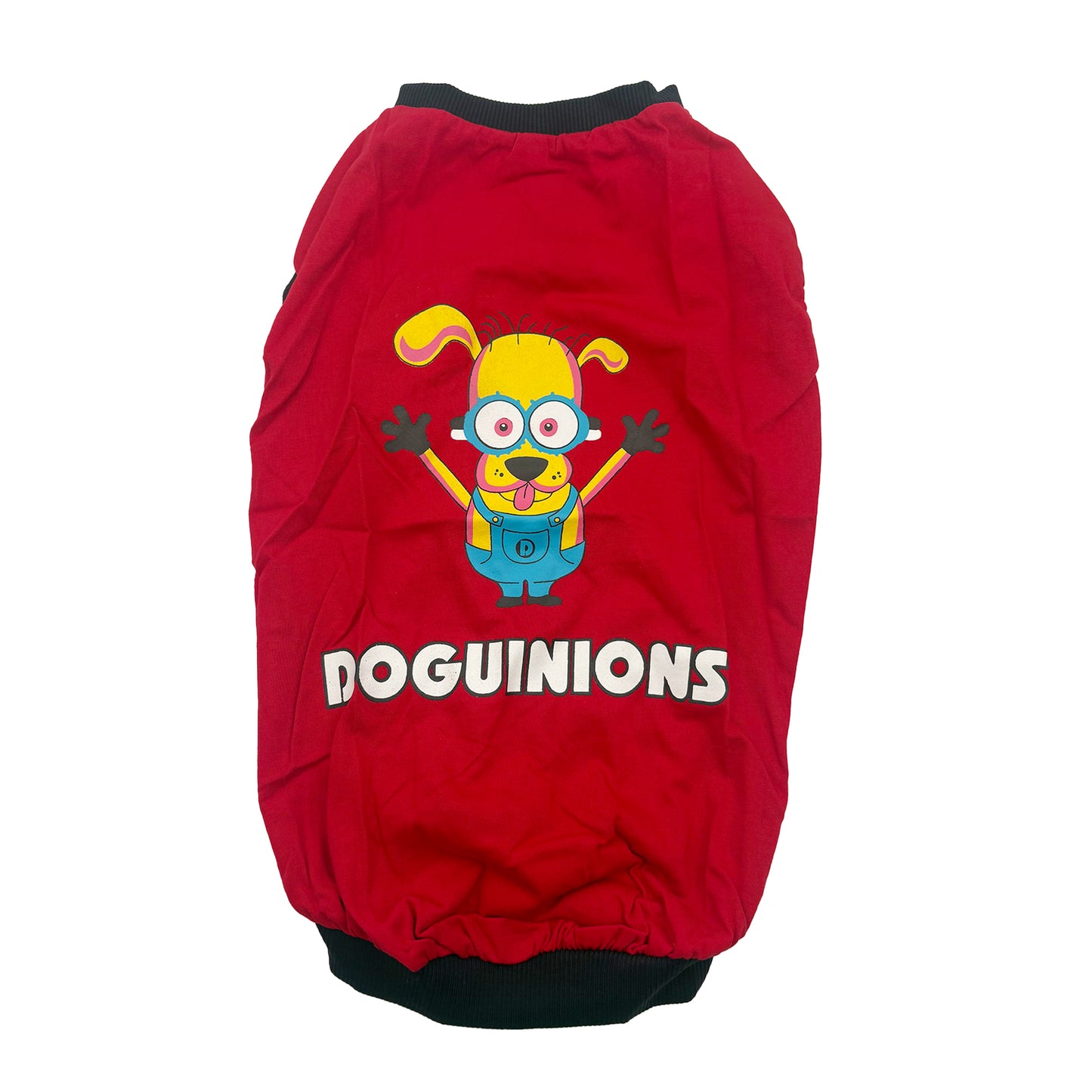 Doguinions red dog t-shirt front view