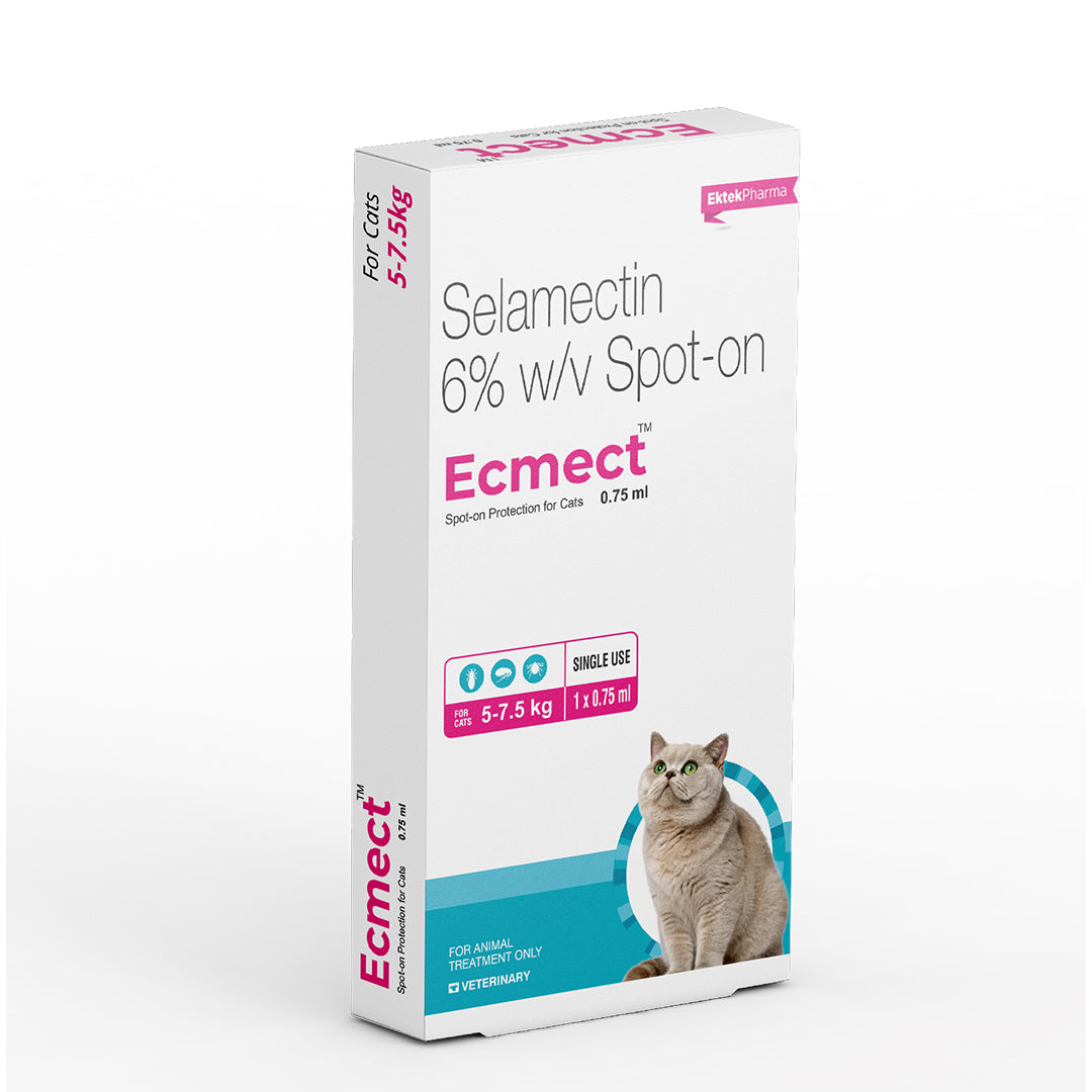 Ecmect Selamectin Spot-On for Cats | Flea, Mite & Worm Protection