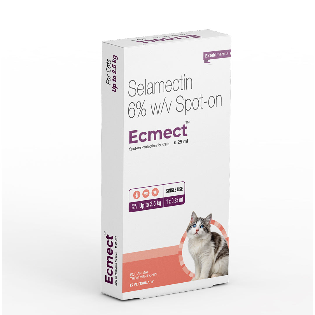 Ecmect Selamectin Spot-On for Cats | Flea, Mite & Worm Protection