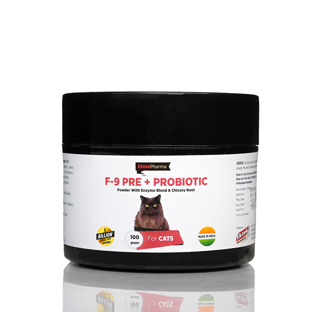 F-9 Pre+ Probiotics Powder- 100gm For Cats