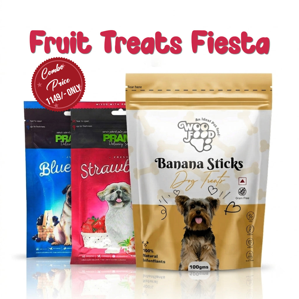 Fruits Treats Fiesta Combo – Banana & Berry Treats for Dogs