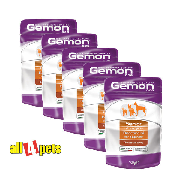 Gemon Senior Chunkies with Turkey 100gm Dog Food(Pack of 5)