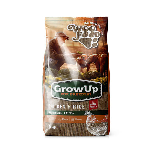 Grow Up Breeders Adult Dog Food 20kg | Chicken & Rice High Protein Dog Food