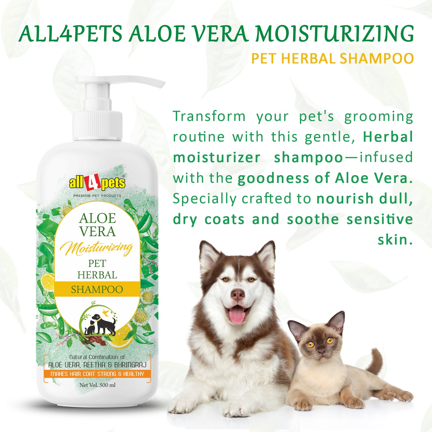 All4pets Aloe Vera Moisturizing Dog Shampoo