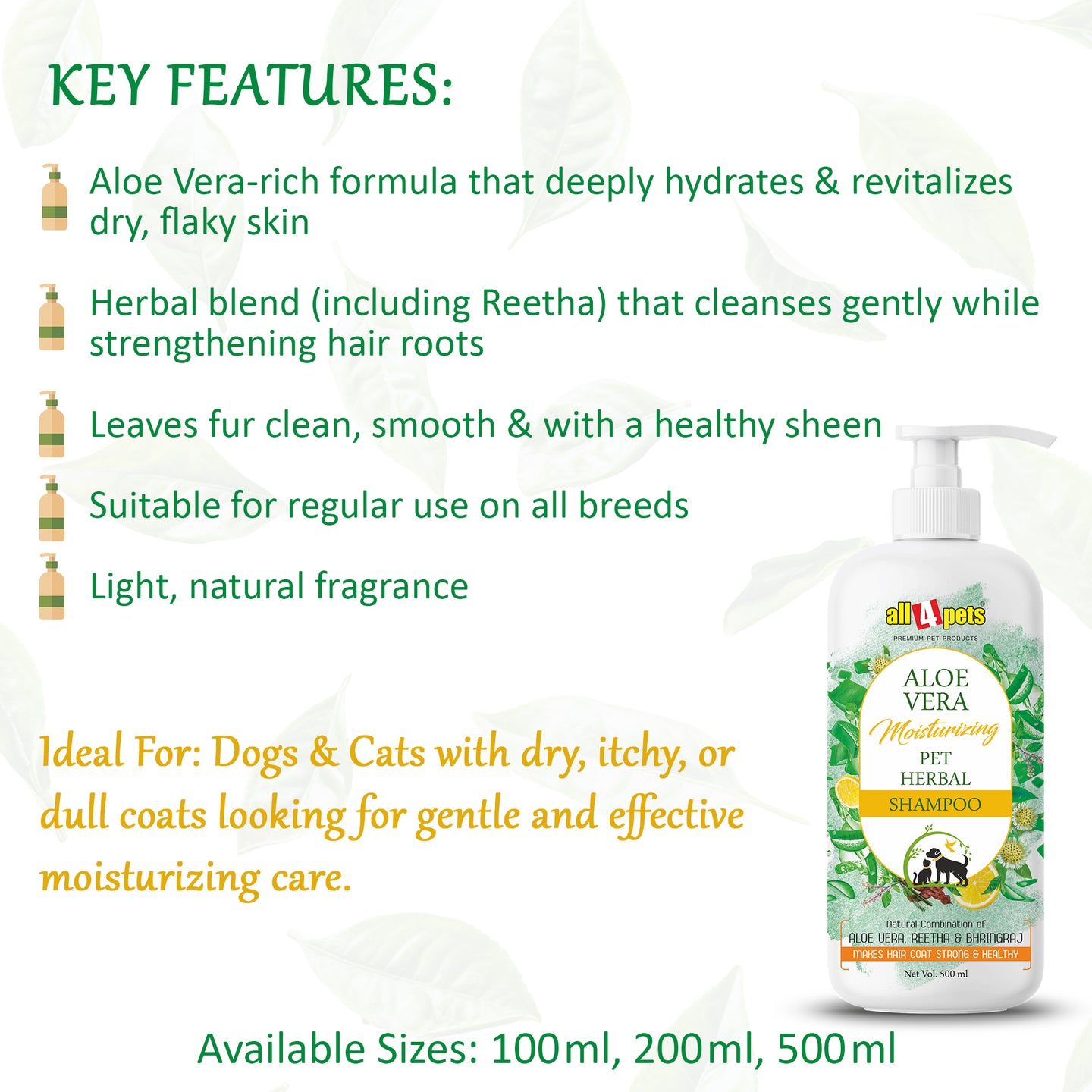 All4pets Aloe Vera Moisturizing Dog Shampoo