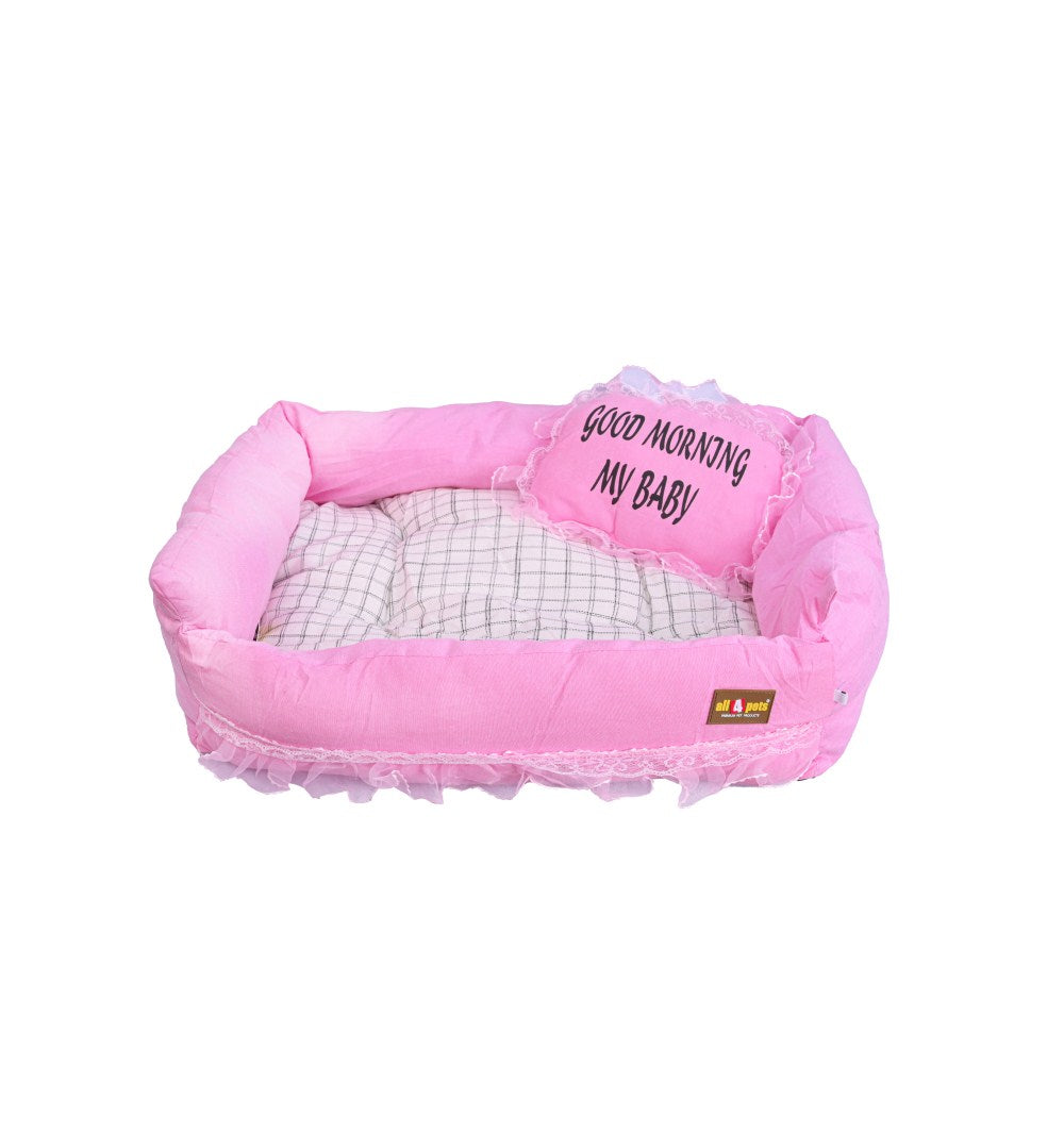 All4pets Stylish Baby Pink Pet Bed For Puppy &amp; Kitten