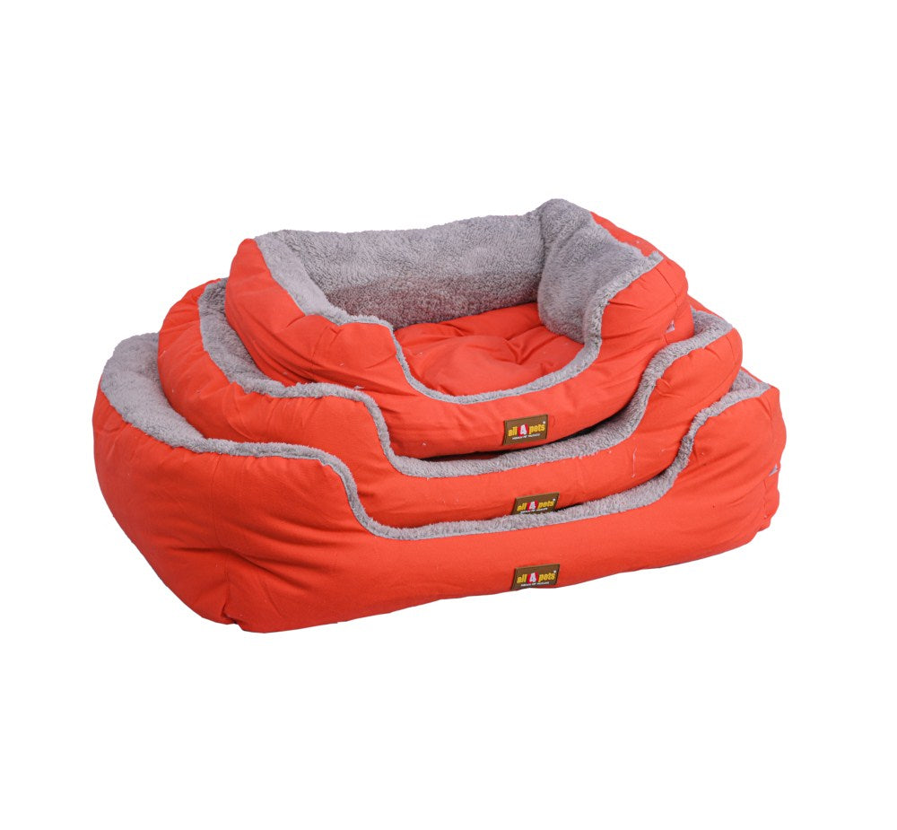 All4pets Sofa Style Pet Bed Orange Colour For Dogs &amp; Cats