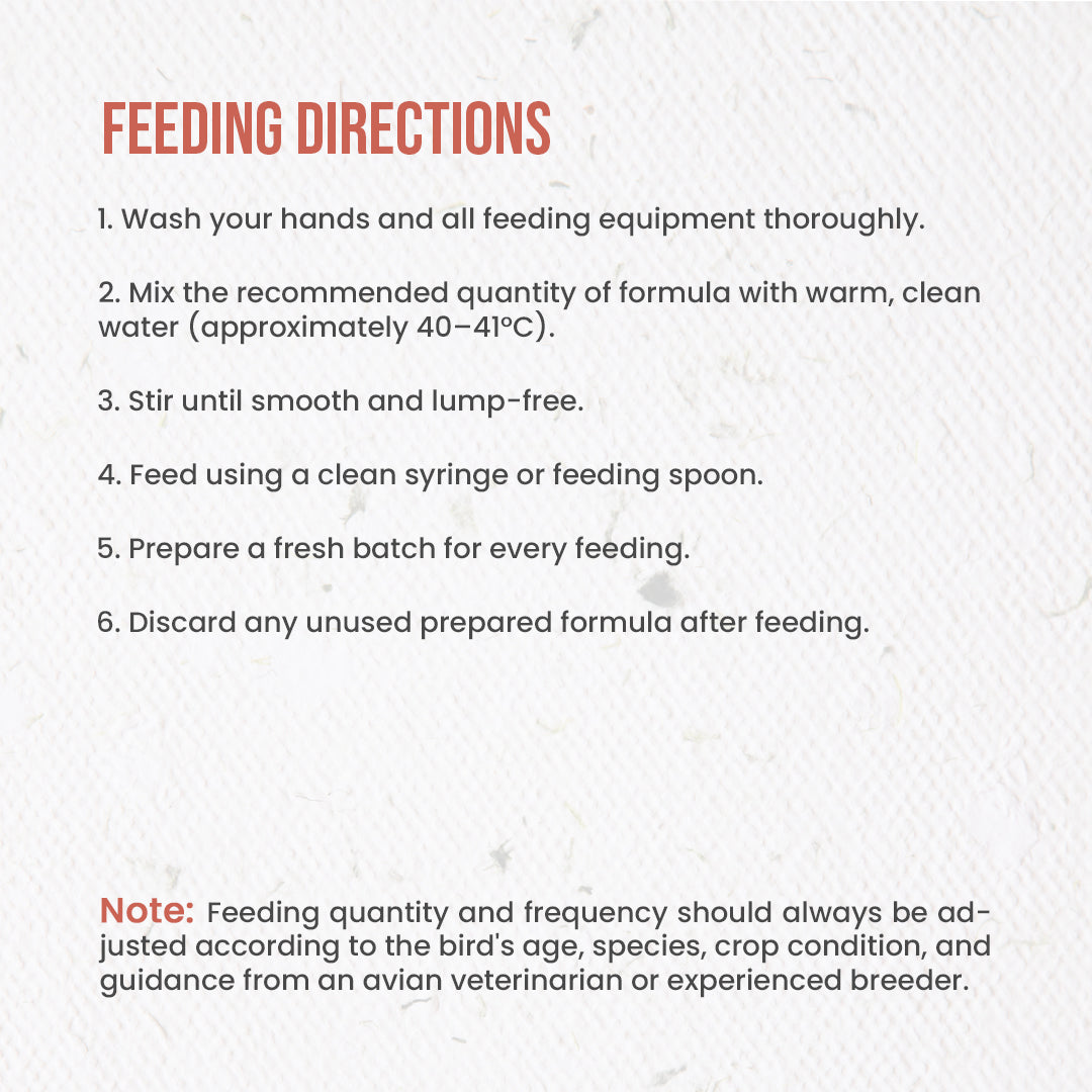 feeding directions of bird formula
