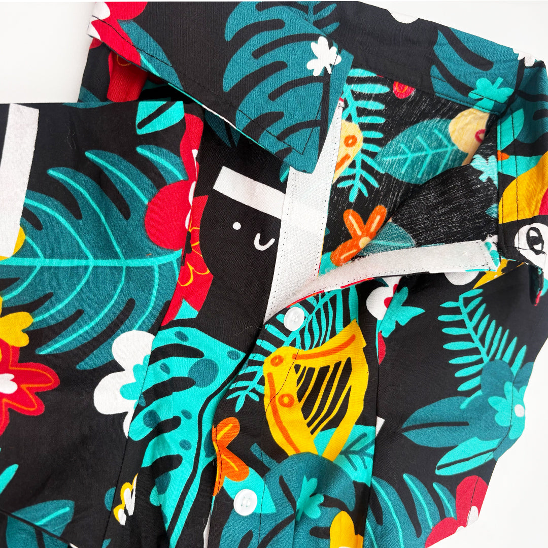 Illustration Print Dog Shirt velcro