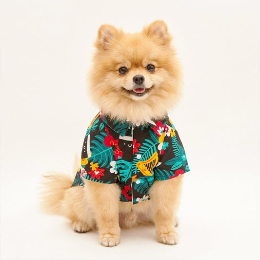 Illustration Print Dog Shirt