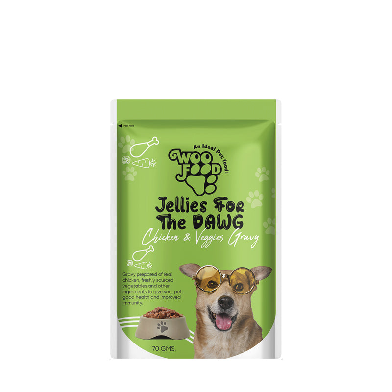 WooFood Chicken &amp; Veggies Gravy (Jellies for Dogs) -70gm ( Pack of 5)