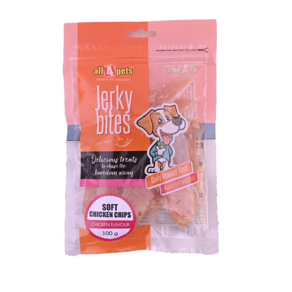 Jerky Bites Dog Treat – Soft Chicken Chips 