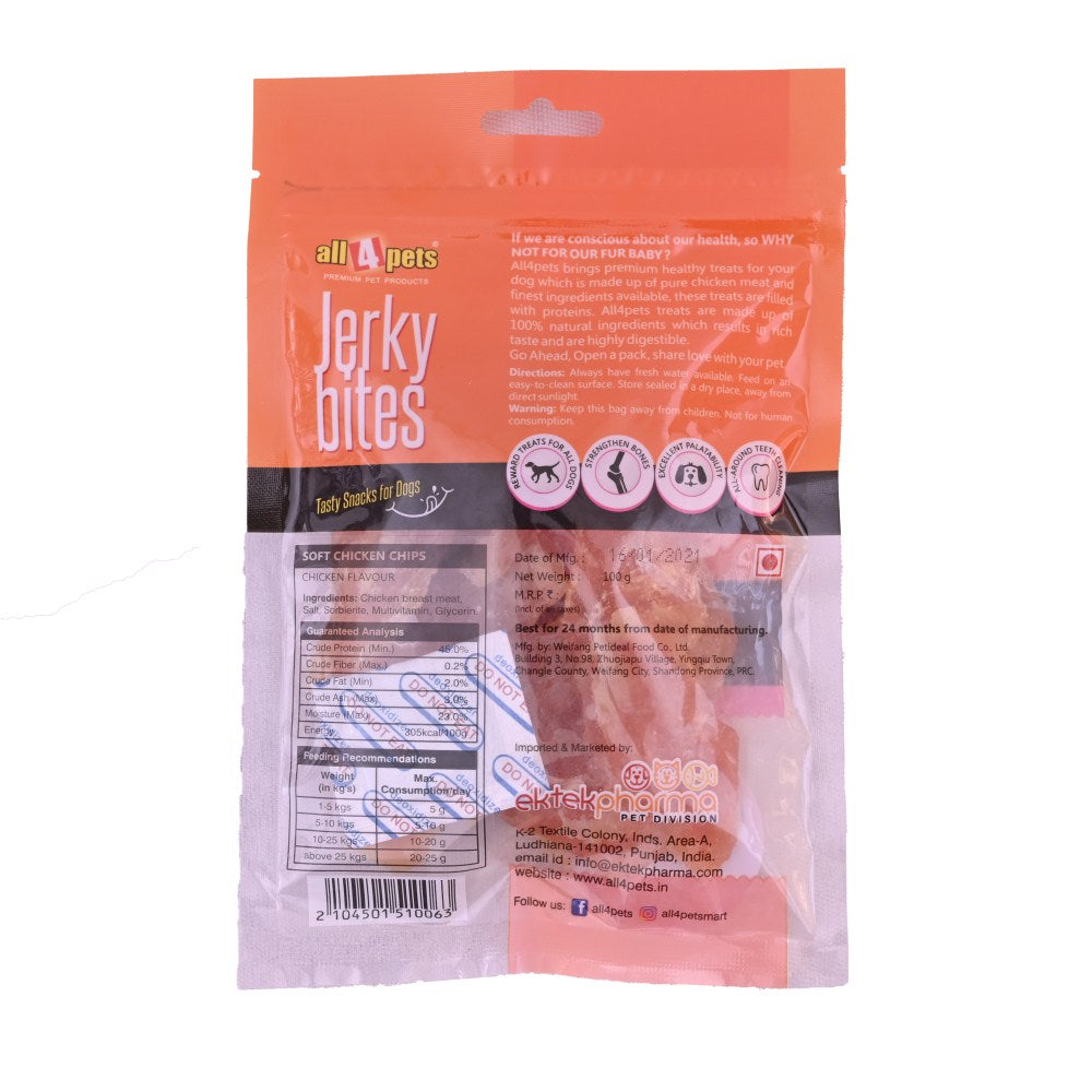 Jerky Bites Dog Treat – Soft Chicken Chips details