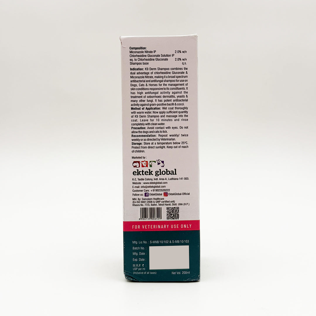 backside of Antifungal Shampoo for Dogs
