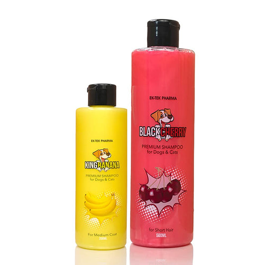 Combo with Buy Fruit Black Cherry 500ml &amp; Get Free King Banana Shampoo 200ml for Dogs and Cats