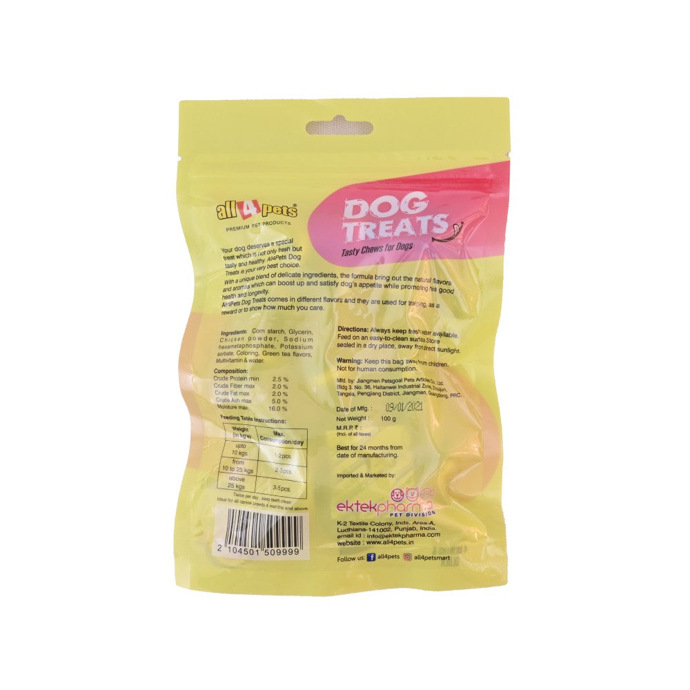 All4Pets Knot Bone Green Tea Flavour-100g(for Puppies)