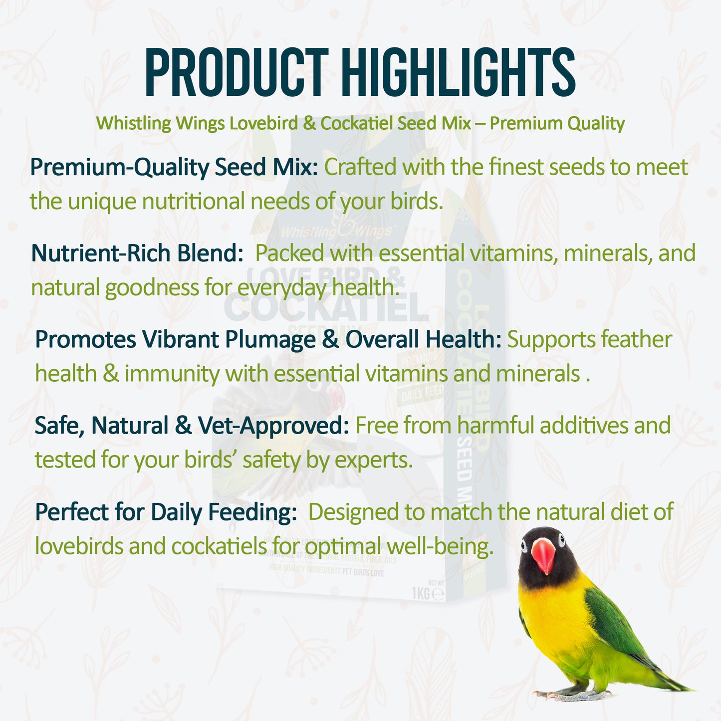 benefits of Lovebird & Cockatiel Seed Mix