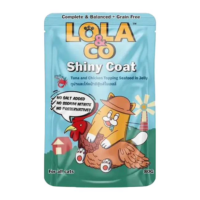 Lola & Co Tuna and  Chicken Topping Seafood  in Jelly 80g (Pack of 5)