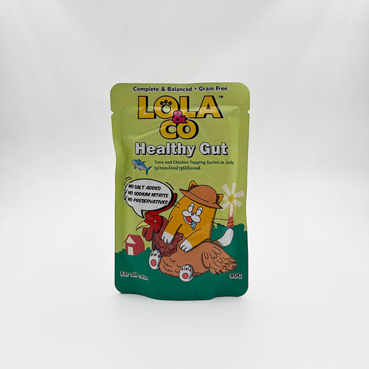 Lola & Co Healthy Gut tuna & surimi jelly cat food 80g pouch pack