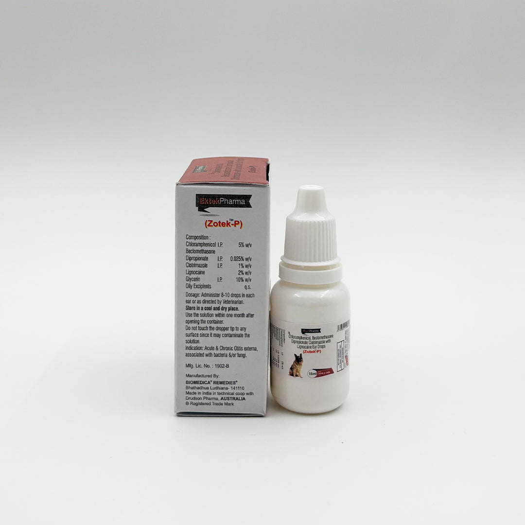 Medicated ear drops for dogs and cats 15 ml bottle