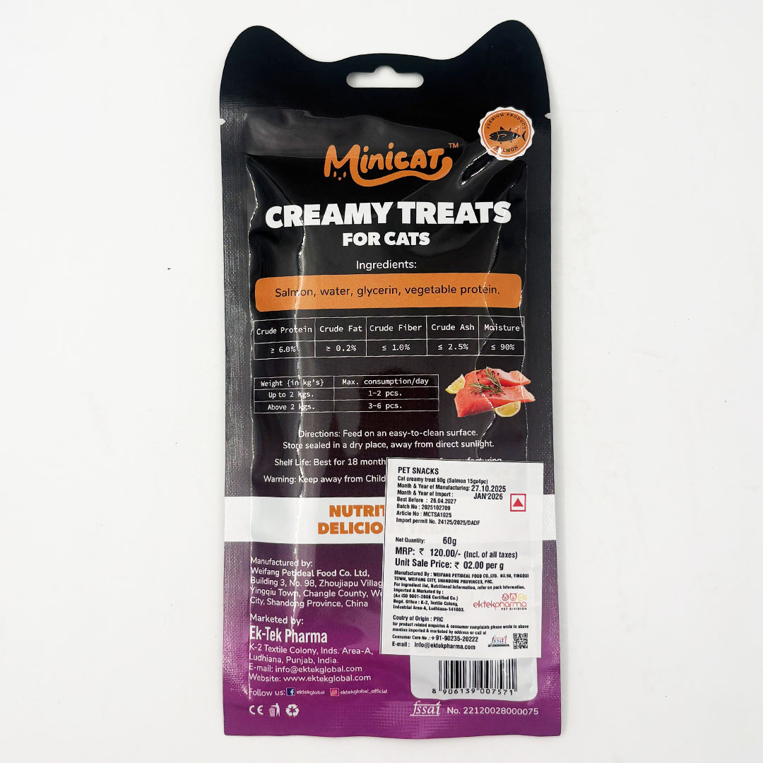 Minicat Creamy Cat Treats (Pack of 2) -Nutritious Lickable Cat Snack