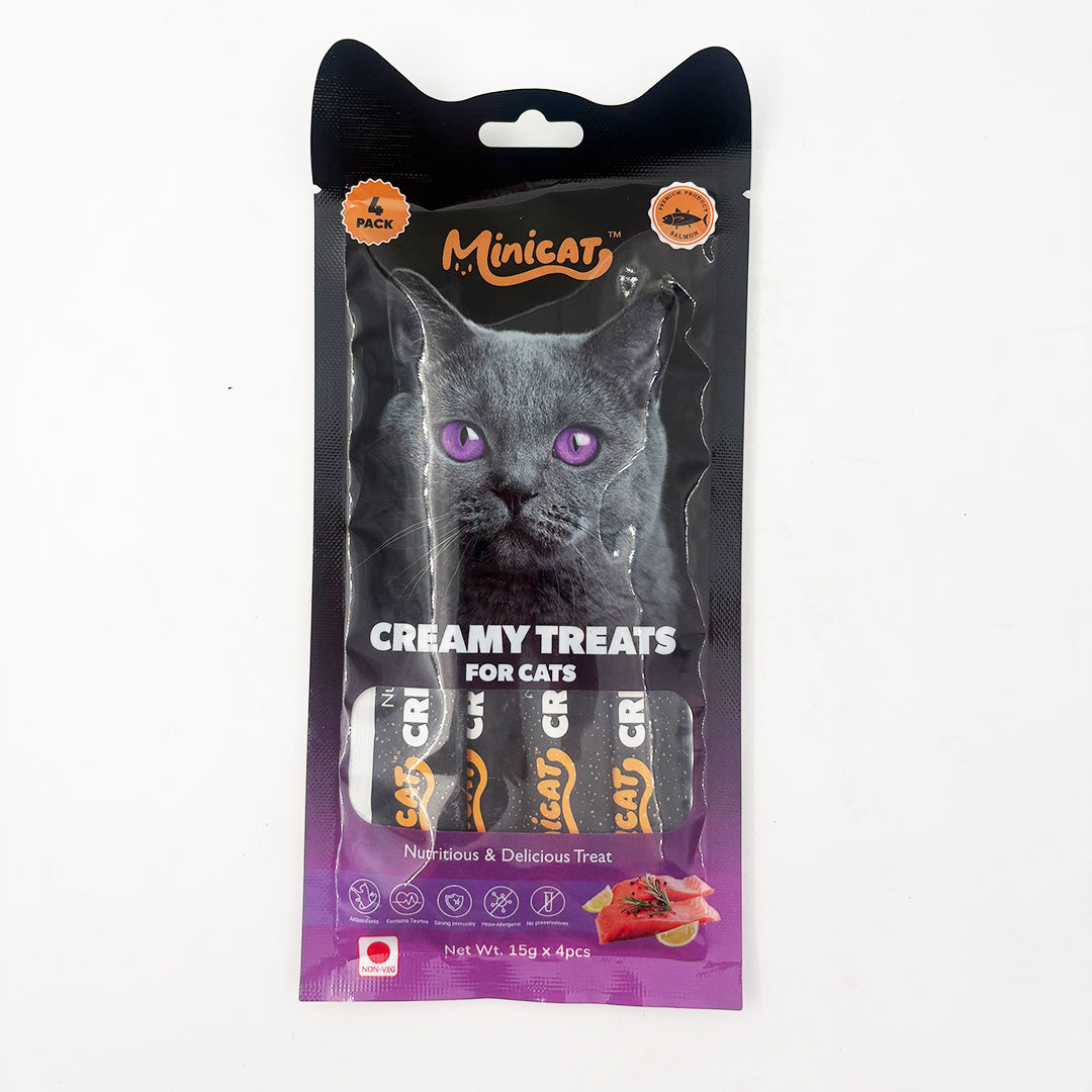 Minicat Creamy Cat Treats (Pack of 2) -Nutritious Lickable Cat Snack
