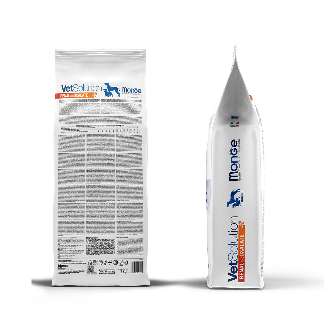 Monge VetSolution Canine Renal & Oxalate 2kg dry food ingredients and composition