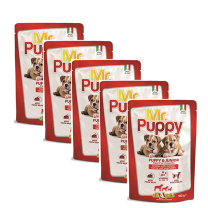 Mr. Puppy Chunks With Chicken Turkey Vegetables 100g(Pack-of-5)