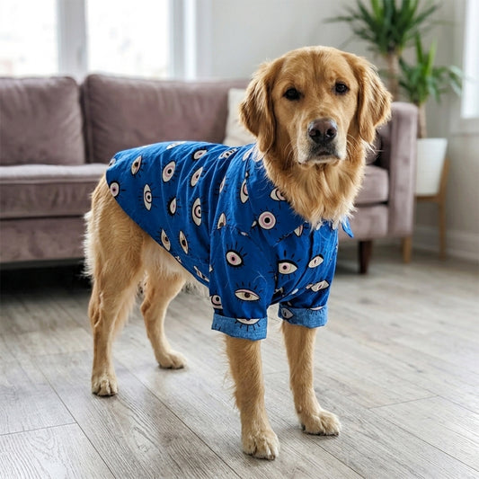 Blue Evil Eye Print Dog Shirt