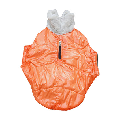 Winter Jacket for Dogs -with Cozy Fur Collar (Color May Vary)