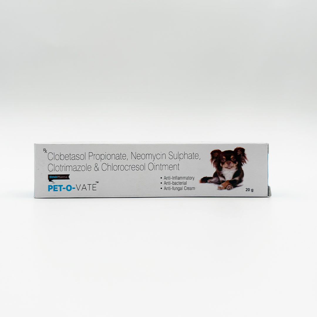 PET-O-VATE topical veterinary ointment tube and box