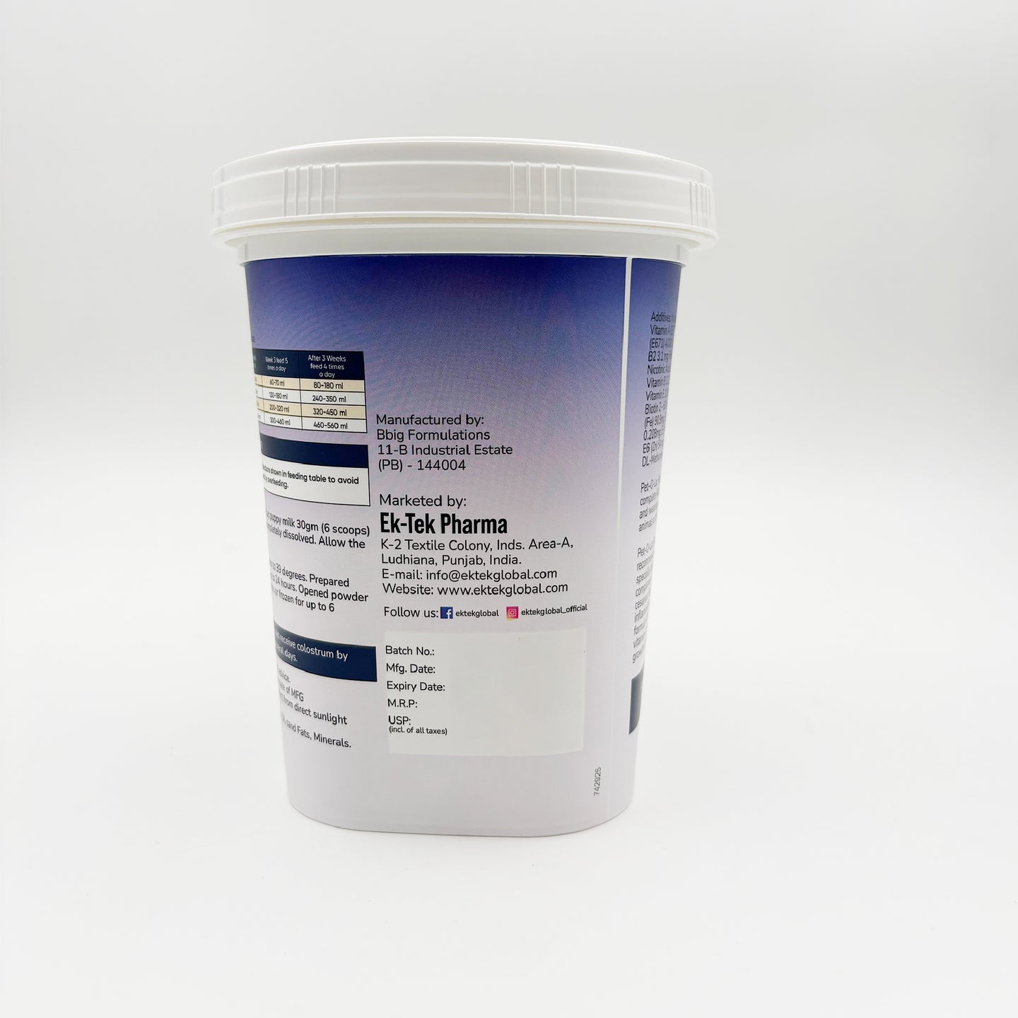 Pet-o-Lac Stage-1 Puppy Milk Formula/Milk Replacer 250 gm
