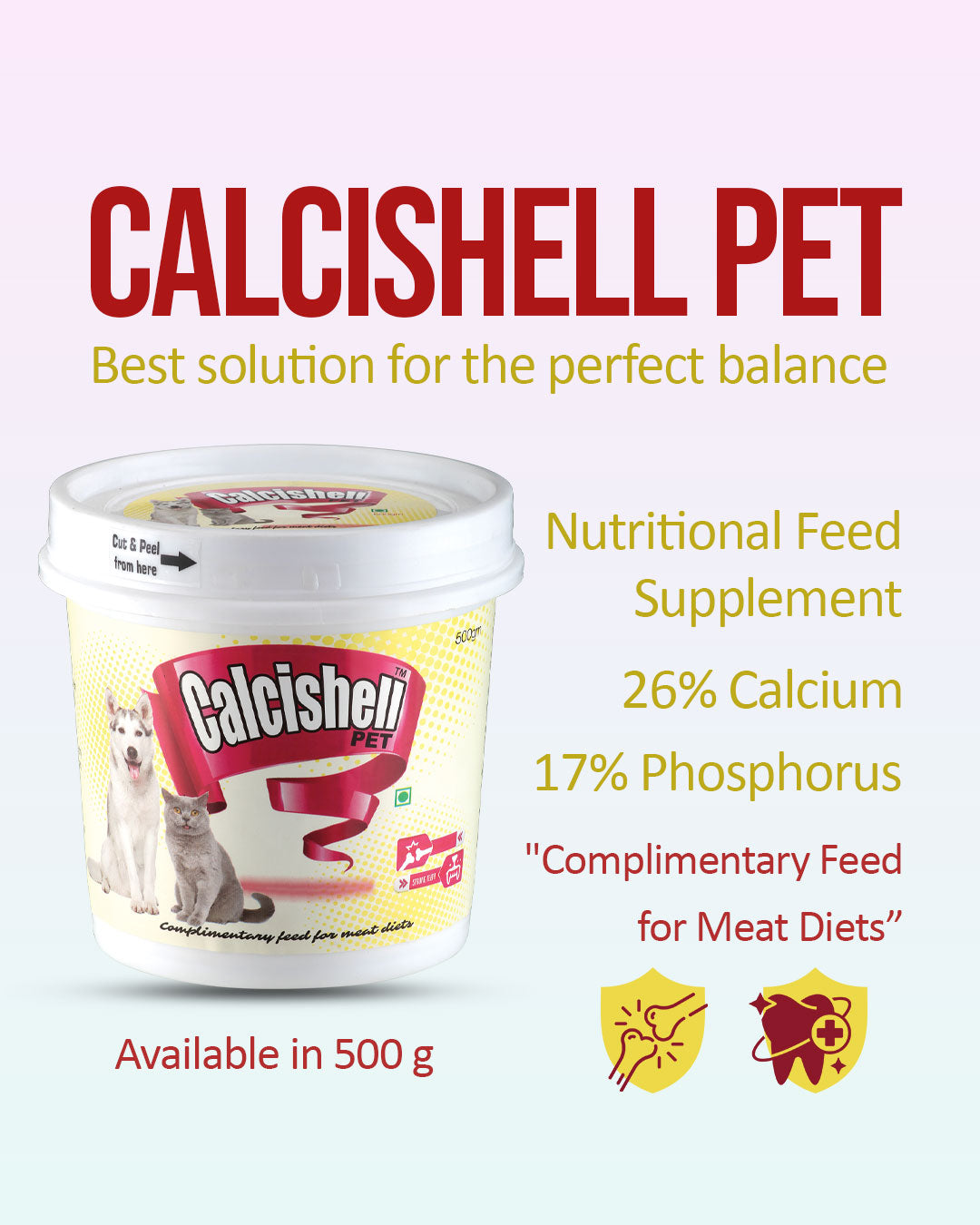 Pet calcium supplement for strong bones and teeth