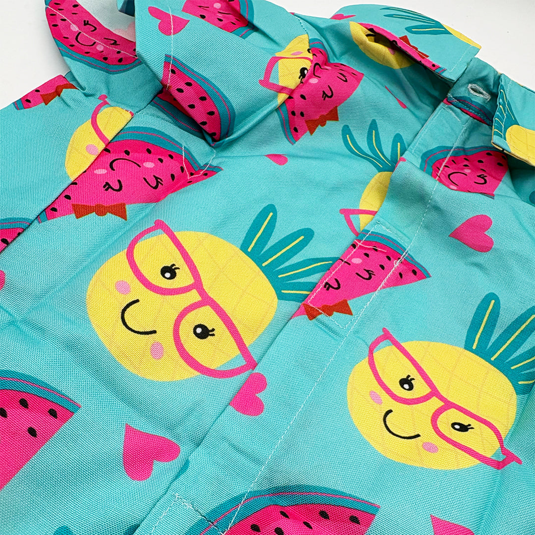 Pineapple Print Dog Shirt close view