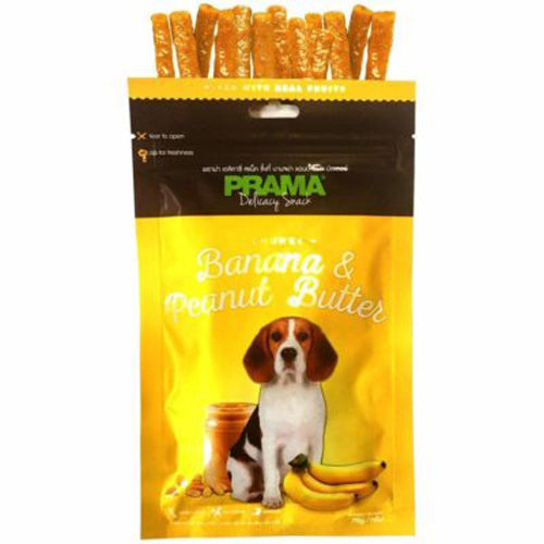 Prama Chunky Banana Peanut Butter Dog Treats 70g(Combo Pack of 2)