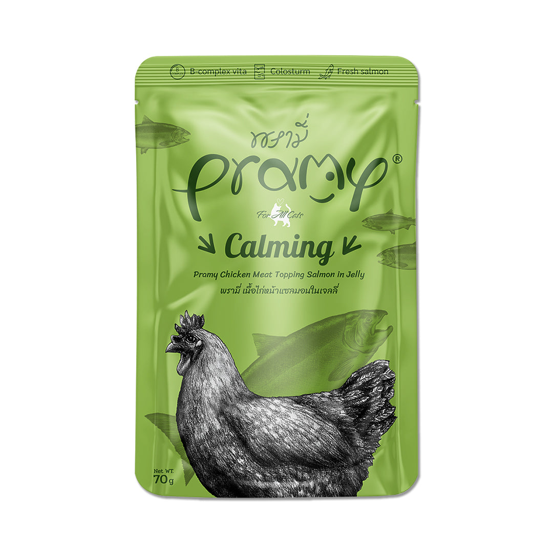 Pramy Calming Chicken Salmon in Jelly for Cats 70g Pack of 5