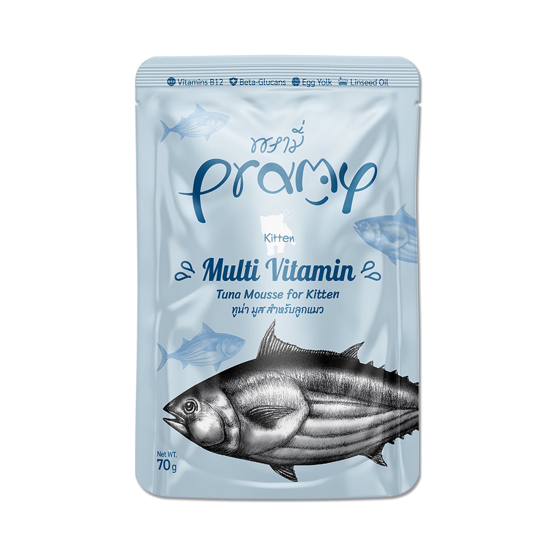 Pramy Multi Vitamin Tuna Mousse for Kittens 70g | Wet Kitten Food (Pack of 5)