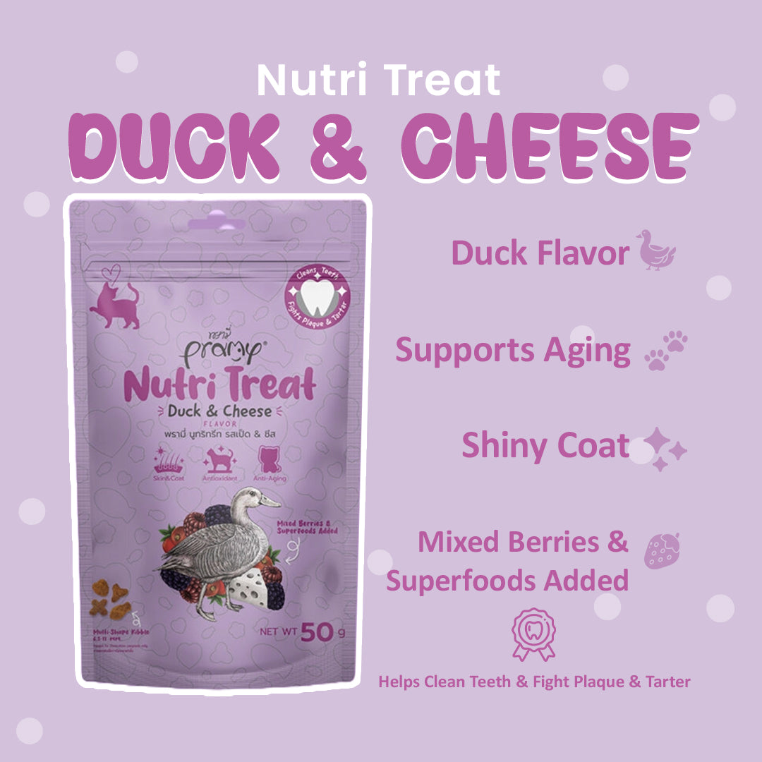 Pramy Nutri Treat Duck & Cheese Flavor | Soft & Creamy Cat Treat (Pack of 2)