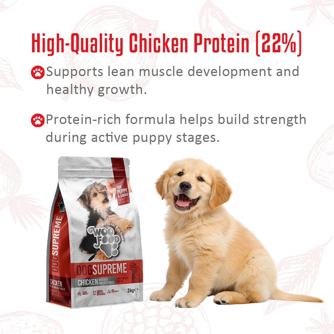 Dog Supreme Chicken With Rice & Vegetables for Puppy & Junior