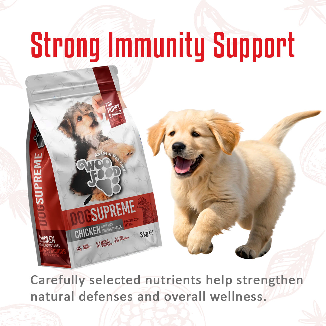 Dog Supreme Chicken With Rice & Vegetables for Puppy & Junior