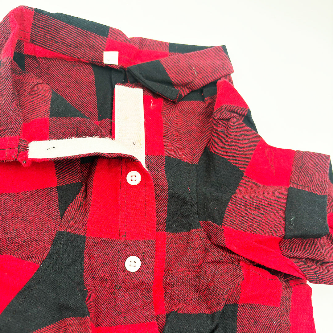Red Black Cotton Shirt for Dog